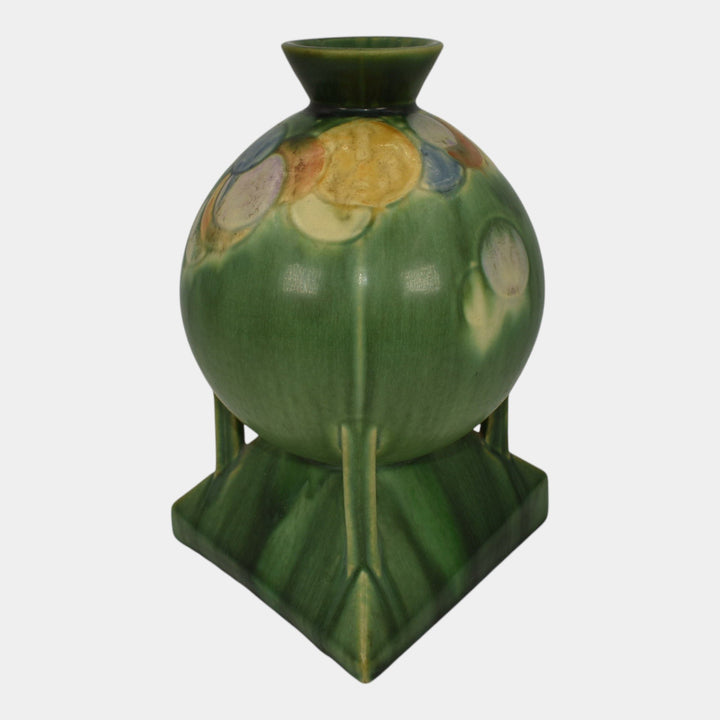 Roseville Futura Green 1928 Vintage Art Deco Pottery Balloons Globe Vase 404-8