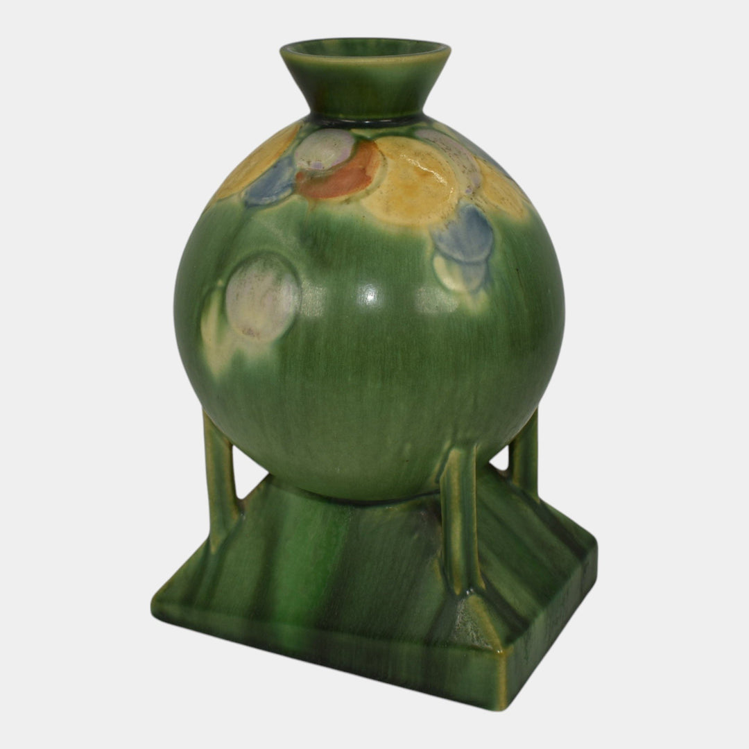 Roseville Futura Green 1928 Vintage Art Deco Pottery Balloons Globe Vase 404-8
