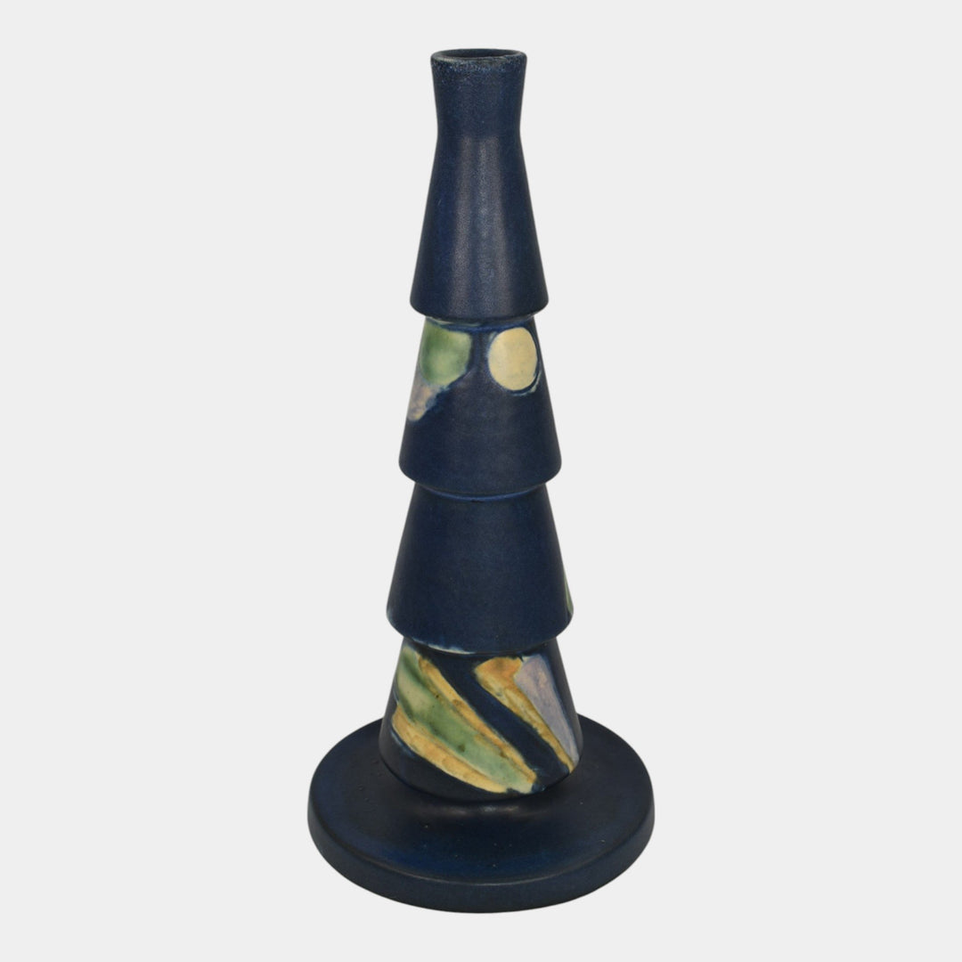 Roseville Futura Blue 1928 Vintage Art Deco Pottery Christmas Tree Vase 390-10