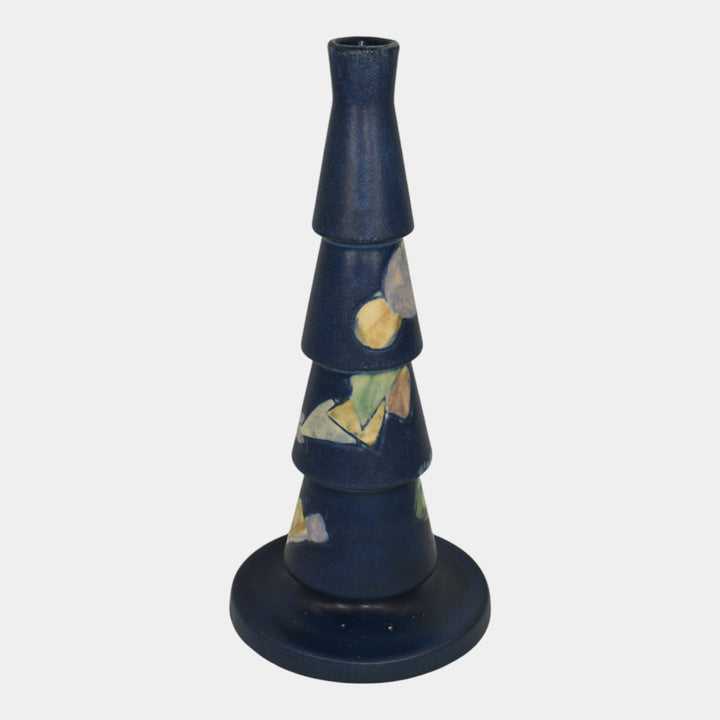 Roseville Futura Blue 1928 Vintage Art Deco Pottery Christmas Tree Vase 390-10