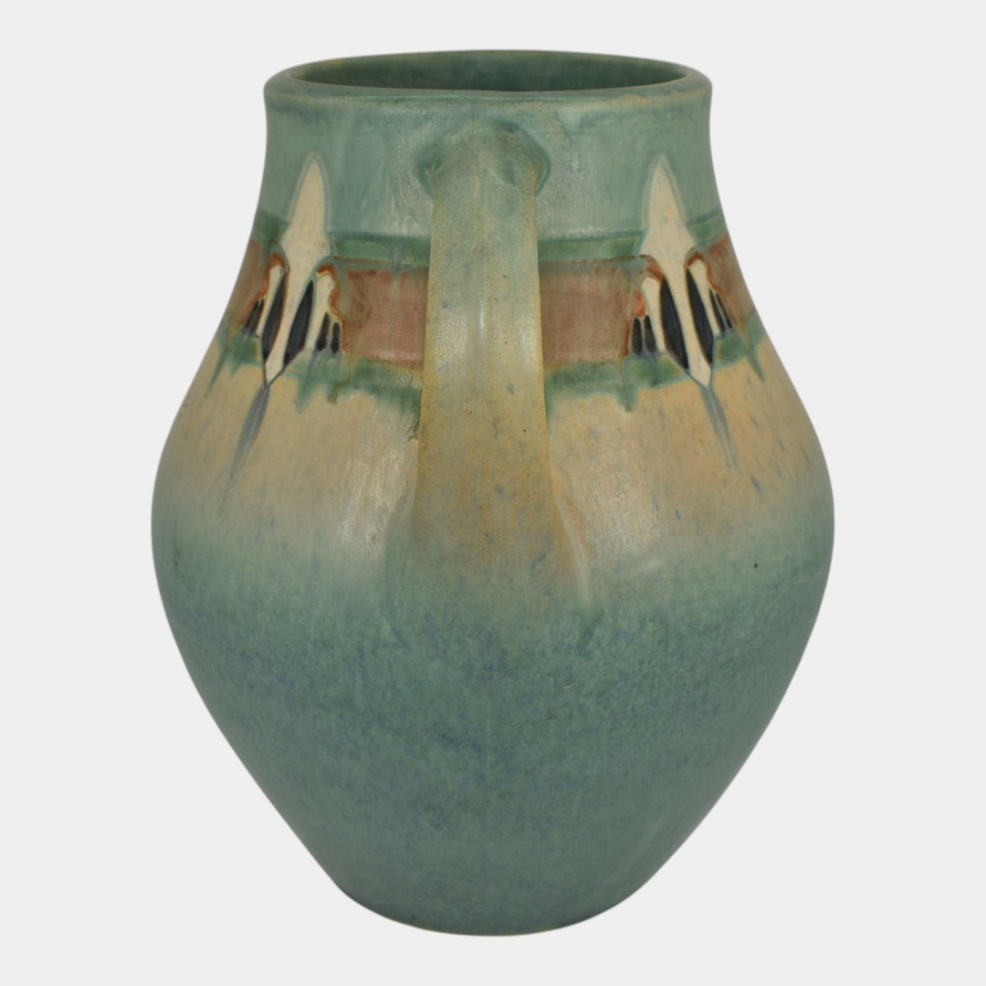 Roseville Montacello Green 1931 Vintage Arts And Crafts Pottery Vase 564-9