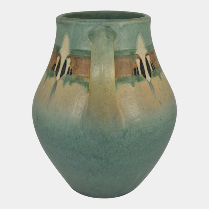 Roseville Montacello Green 1931 Vintage Arts And Crafts Pottery Vase 564-9