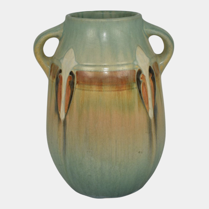 Roseville Montacello Green 1931 Vintage Arts And Crafts Pottery Vase 561-7