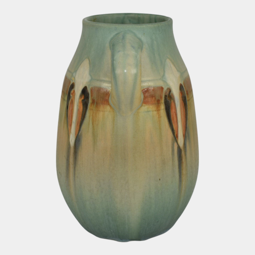 Roseville Montacello Green 1931 Vintage Arts And Crafts Pottery Vase 561-7