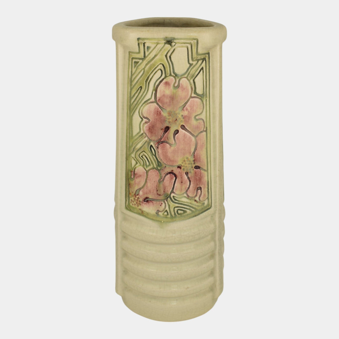 Weller Roma Atlantic 1910-20s Vintage Art Pottery Three Sided Ivory Ceramic Vase - Just Art Pottery