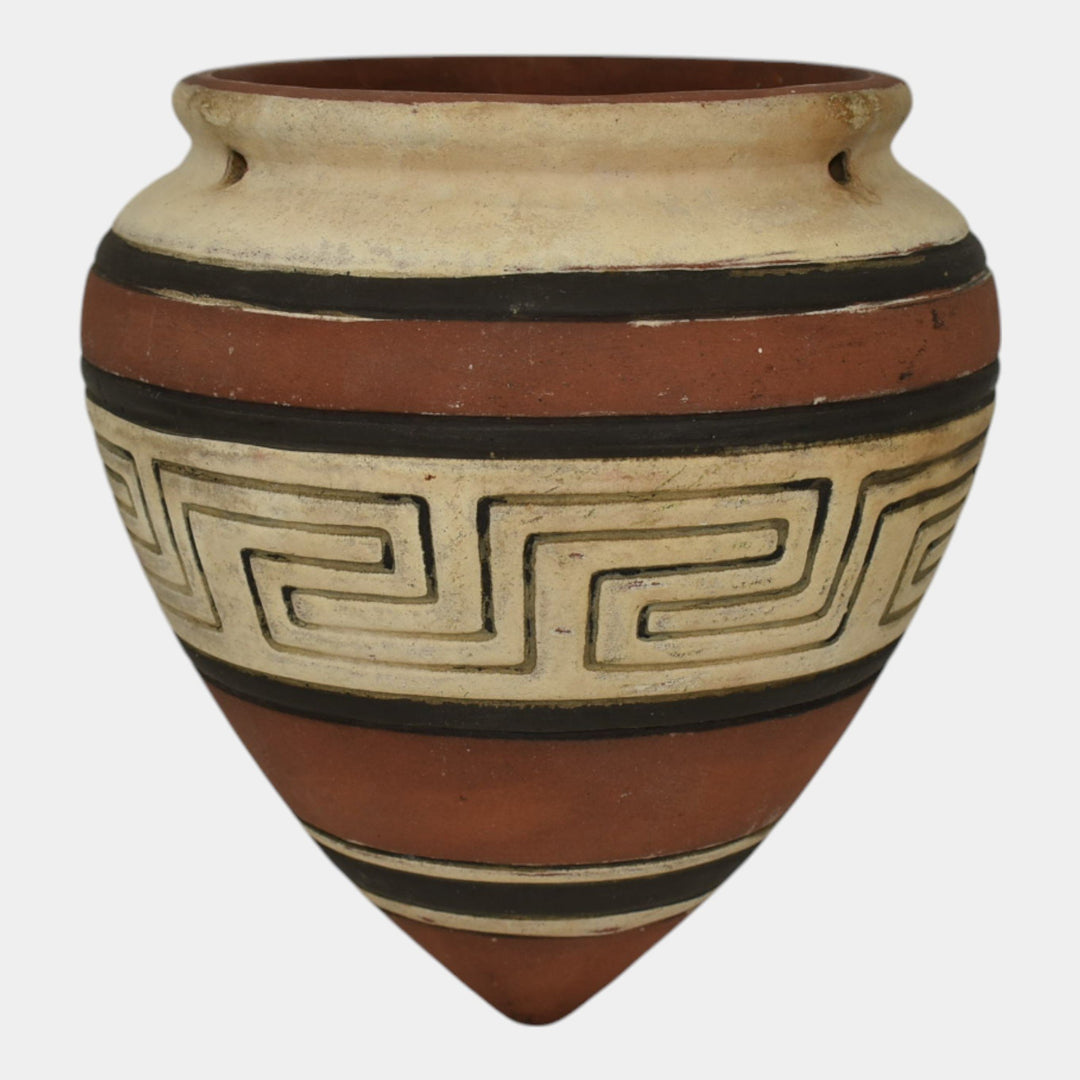 Weller Souevo 1910s Vintage Art Pottery Native American Design Hanging Basket - Just Art Pottery