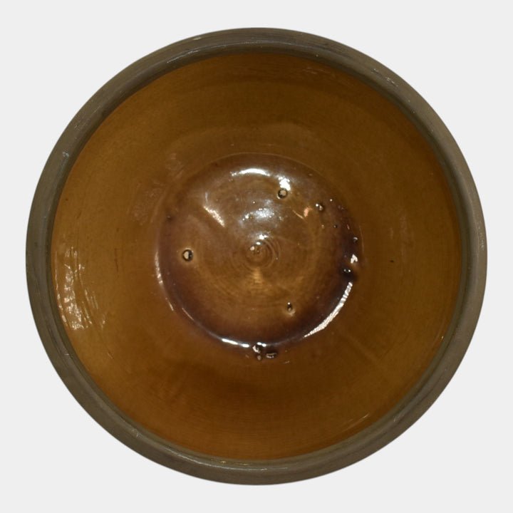 Weller Claywood Vintage Art Pottery Brown Floral Ceramic Jardiniere Planter - Just Art Pottery