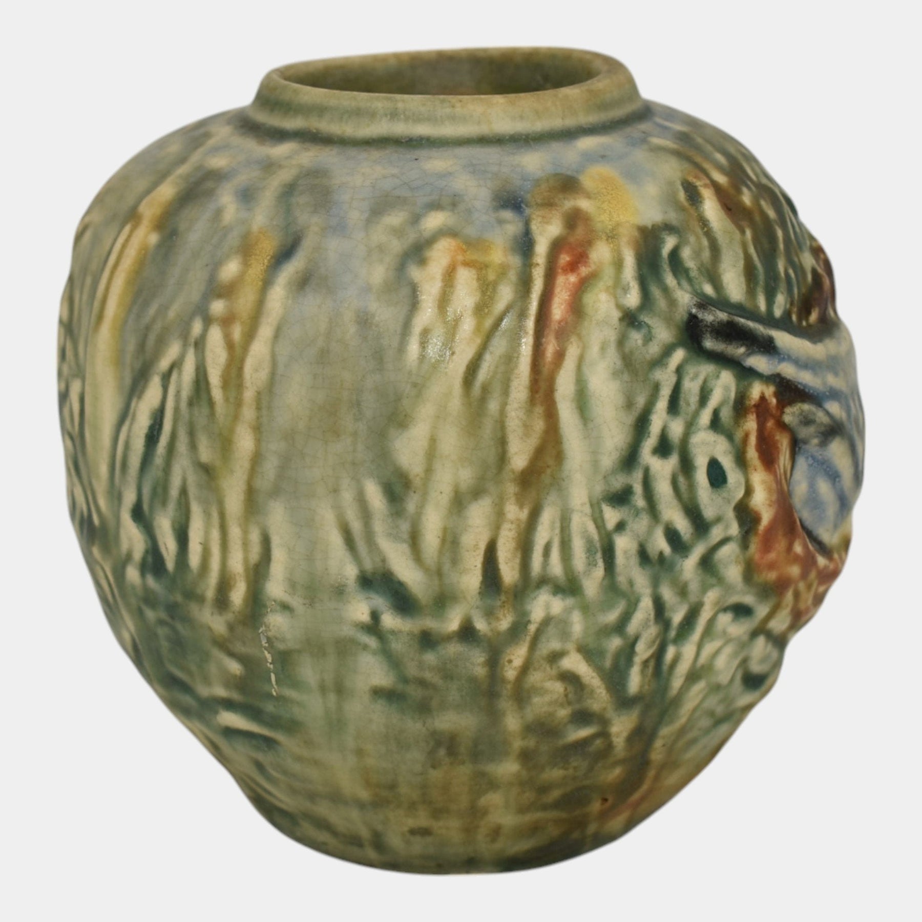 Weller Glendale 1920s Vintage Art Pottery Bird In A Nest