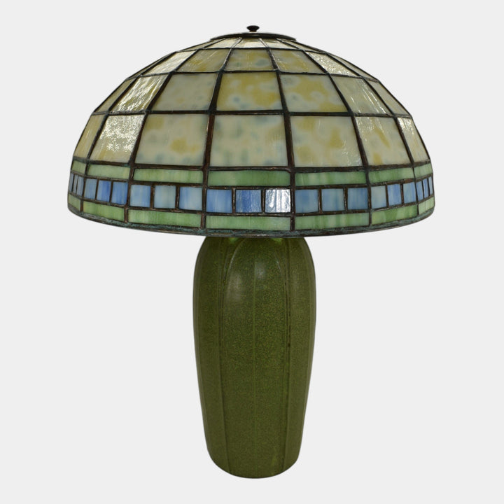 Tiffany Jemerick Art Pottery Matte Green Ceramic Lamp - Just Art Pottery