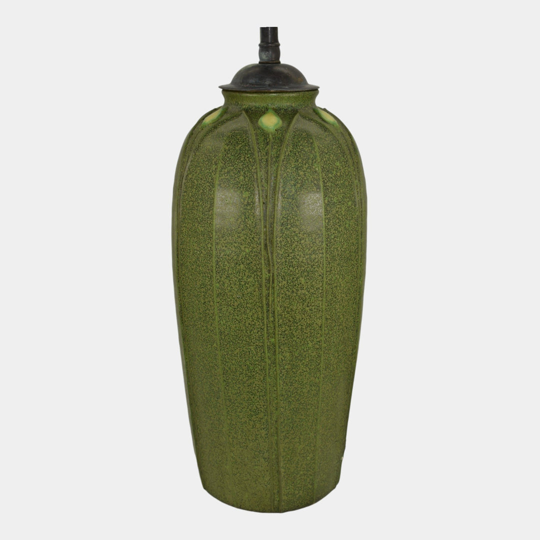 Tiffany Jemerick Art Pottery Matte Green Ceramic Lamp - Just Art Pottery