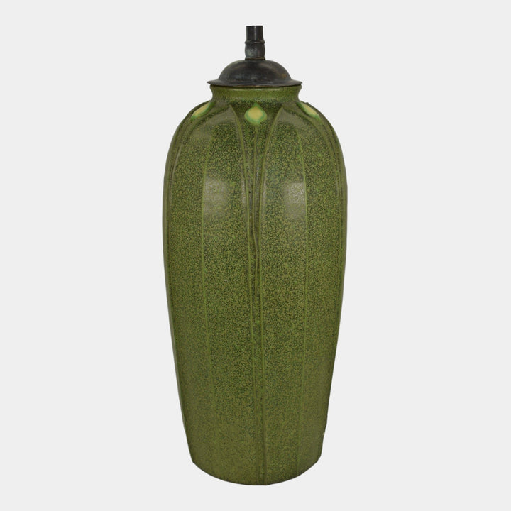 Tiffany Jemerick Art Pottery Matte Green Ceramic Lamp - Just Art Pottery