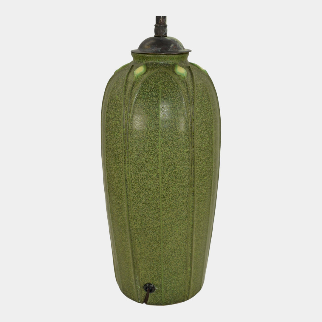 Tiffany Jemerick Art Pottery Matte Green Ceramic Lamp - Just Art Pottery