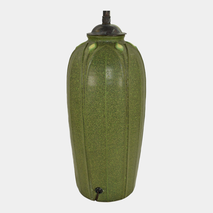 Tiffany Jemerick Art Pottery Matte Green Ceramic Lamp - Just Art Pottery
