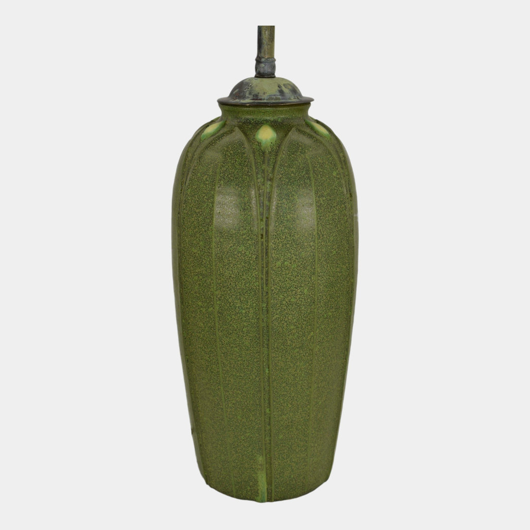 Tiffany Jemerick Art Pottery Matte Green Ceramic Lamp - Just Art Pottery