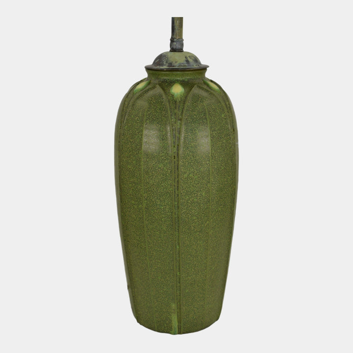 Tiffany Jemerick Art Pottery Matte Green Ceramic Lamp - Just Art Pottery