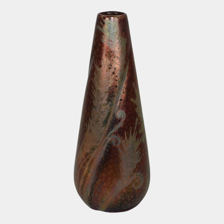 Weller Sicard 1902-07 Art Nouveau Pottery Iridescent Luster Wheat Twist Vase - Just Art Pottery