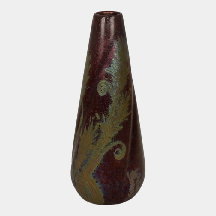 Weller Sicard 1902-07 Art Nouveau Pottery Iridescent Luster Wheat Twist Vase - Just Art Pottery