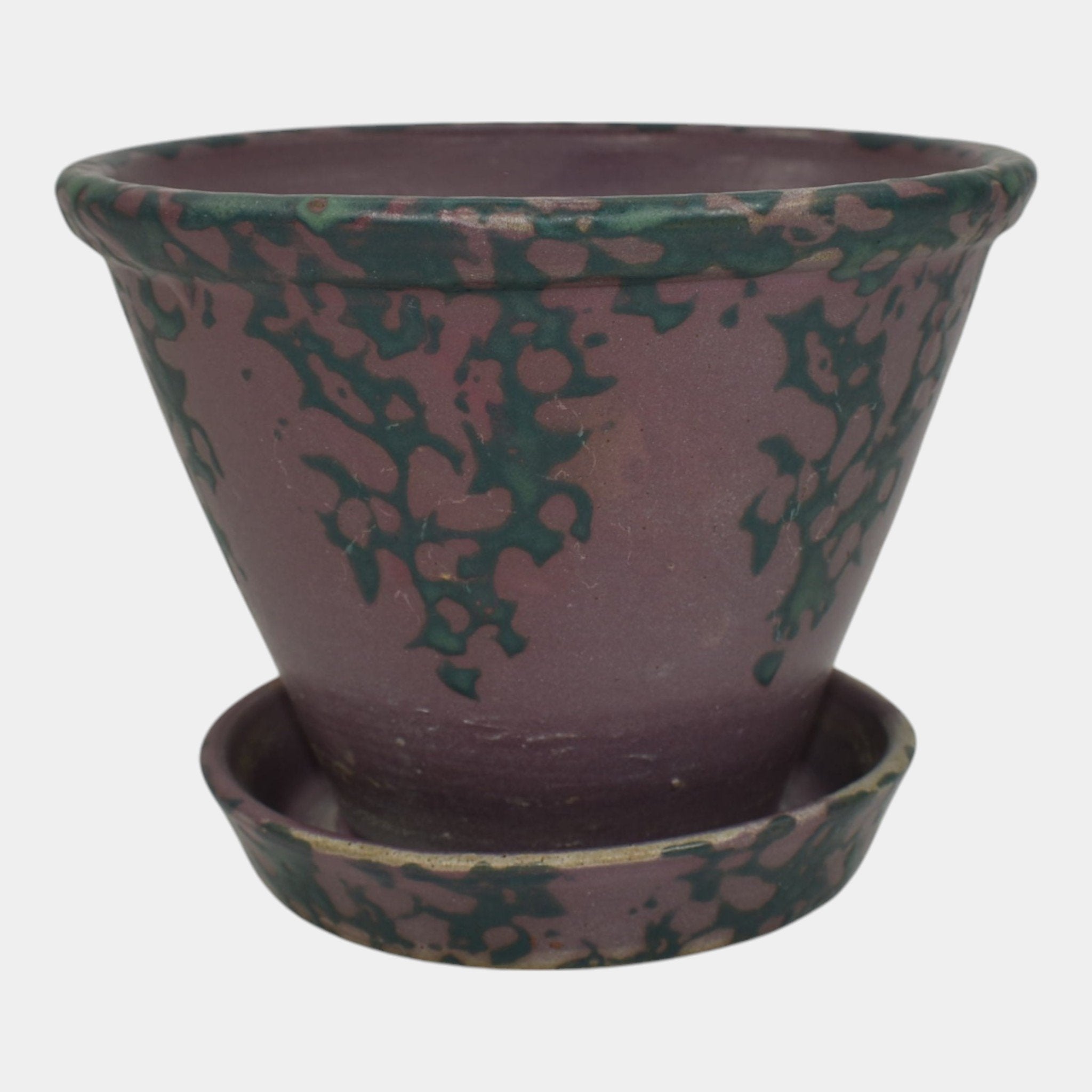 Robinson Ransbottom National Pottery 1930s Mottled Blue Purple Flower ...