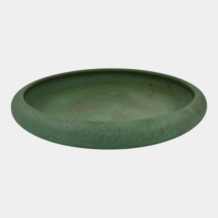Roseville Early Carnelian Matte Green 1916 Vintage Art Pottery Ceramic Low Bowl