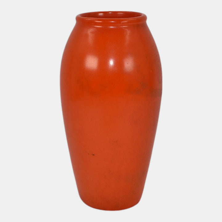 Weller Chengtu 1925-36 Vintage Art Pottery Bright Lava Red Orange Ceramic Vase