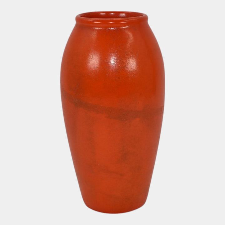 Weller Chengtu 1925-36 Vintage Art Pottery Bright Lava Red Orange Ceramic Vase