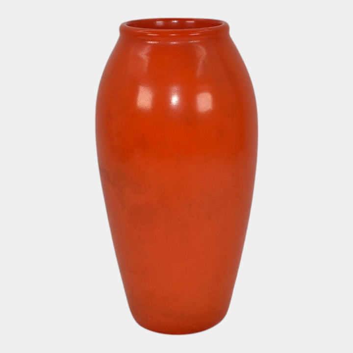 Weller Chengtu 1925-36 Vintage Art Pottery Bright Lava Red Orange Ceramic Vase