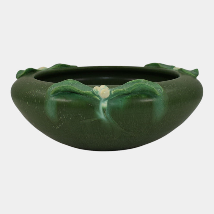 Ephraim Faience 2001 Limited Edition Holiday Pottery Green Mistletoe Bowl HOL-01