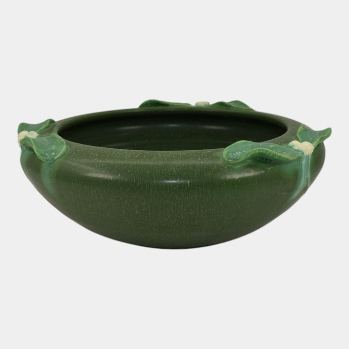 Ephraim Faience 2001 Limited Edition Holiday Pottery Green Mistletoe Bowl HOL-01