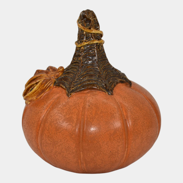 Ephraim Faience 2020 Hand Made Pottery Orange Maize Halloween Pumpkin N1111