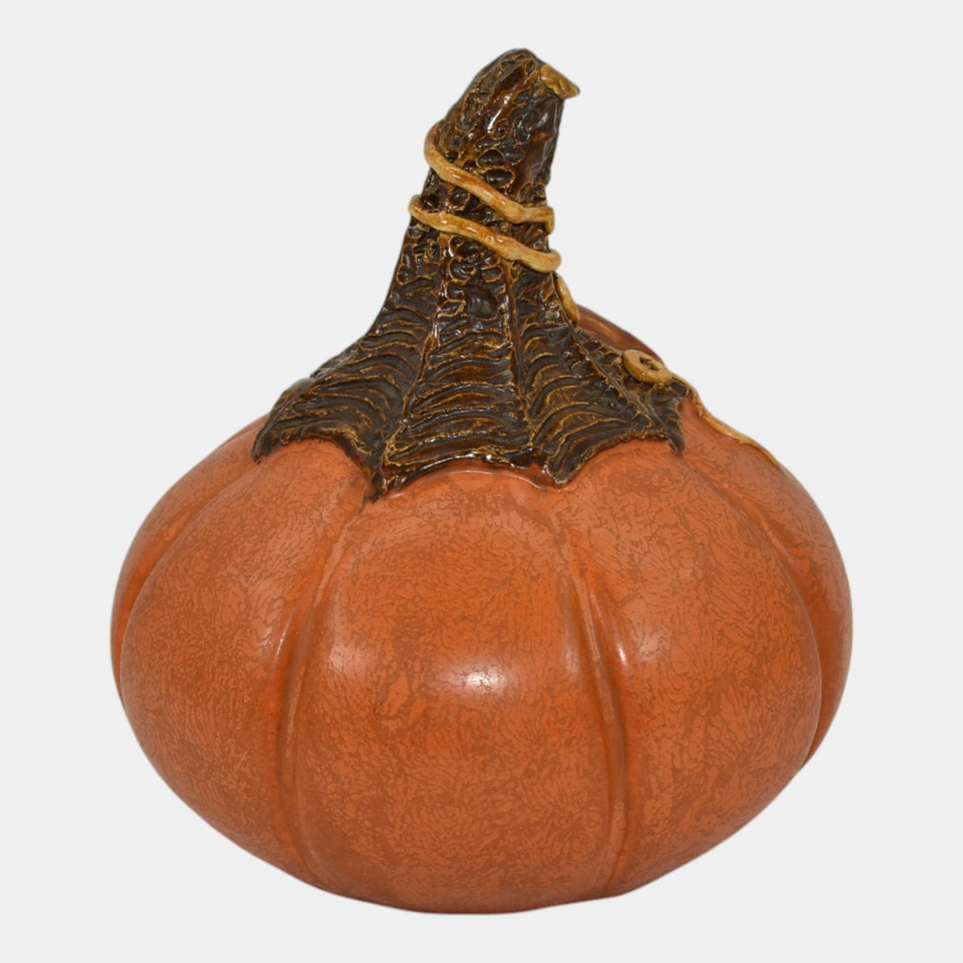 Ephraim Faience 2020 Hand Made Pottery Orange Maize Halloween Pumpkin N1111