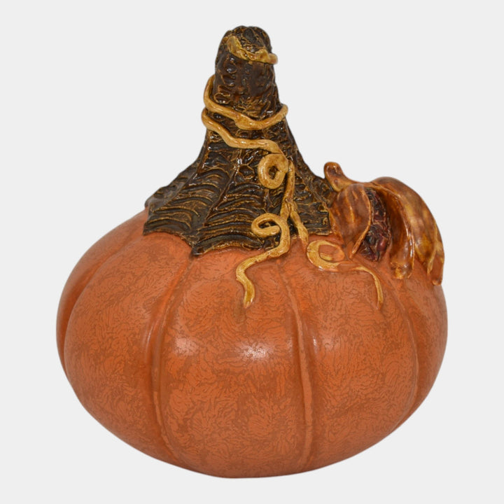 Ephraim Faience 2020 Hand Made Pottery Orange Maize Halloween Pumpkin N1111