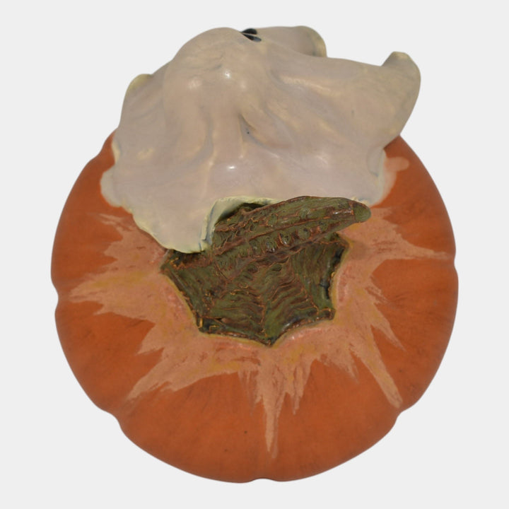 Ephraim Faience 2019 One of Kind Pottery Orange Halloween Ghost Pumpkin Figurine