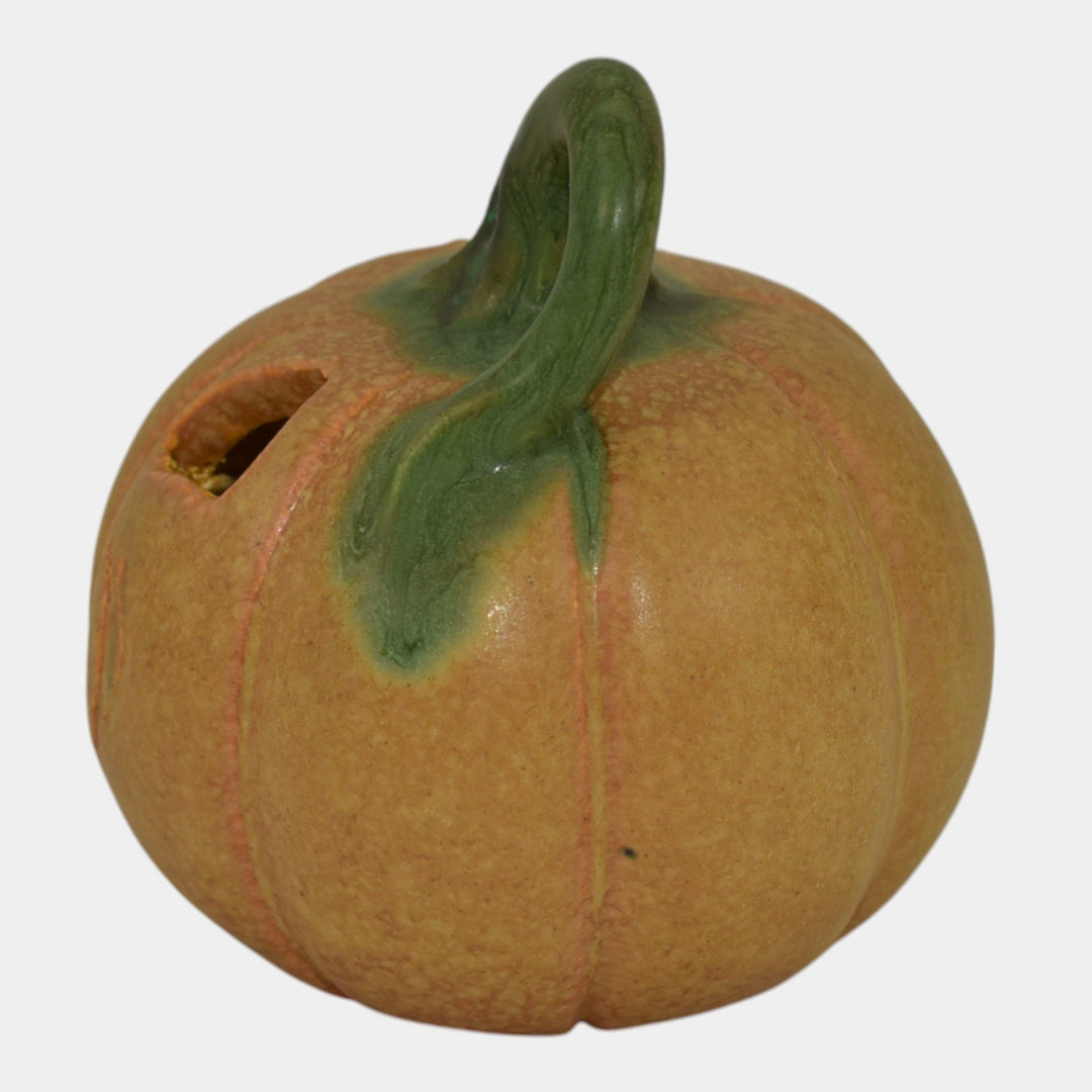 Ephraim Faience Experimental Pottery Jack-O-Lantern Halloween Pumpkin Figurine - Just Art Pottery