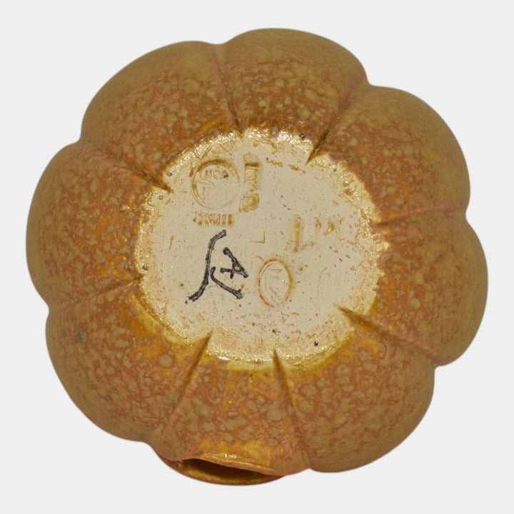 Ephraim Faience Experimental Pottery Jack-O-Lantern Halloween Pumpkin Figurine - Just Art Pottery