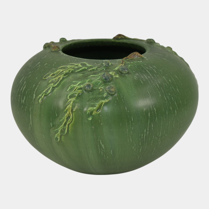 Ephraim Faience Experimental 2006 Hand Made Pottery Juniper Green Ceramic Vase
