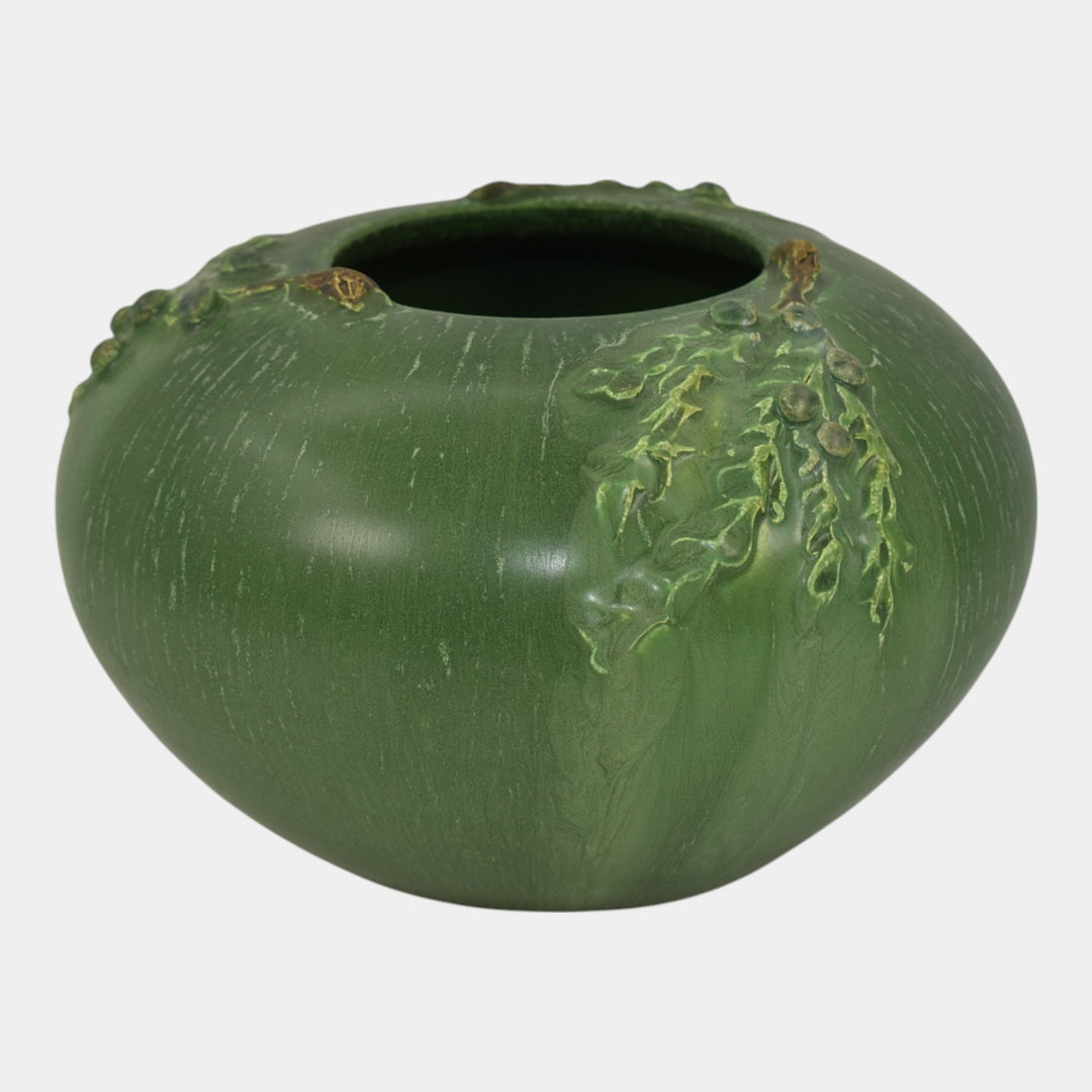 Ephraim Faience Experimental 2006 Hand Made Pottery Juniper Green Ceramic Vase