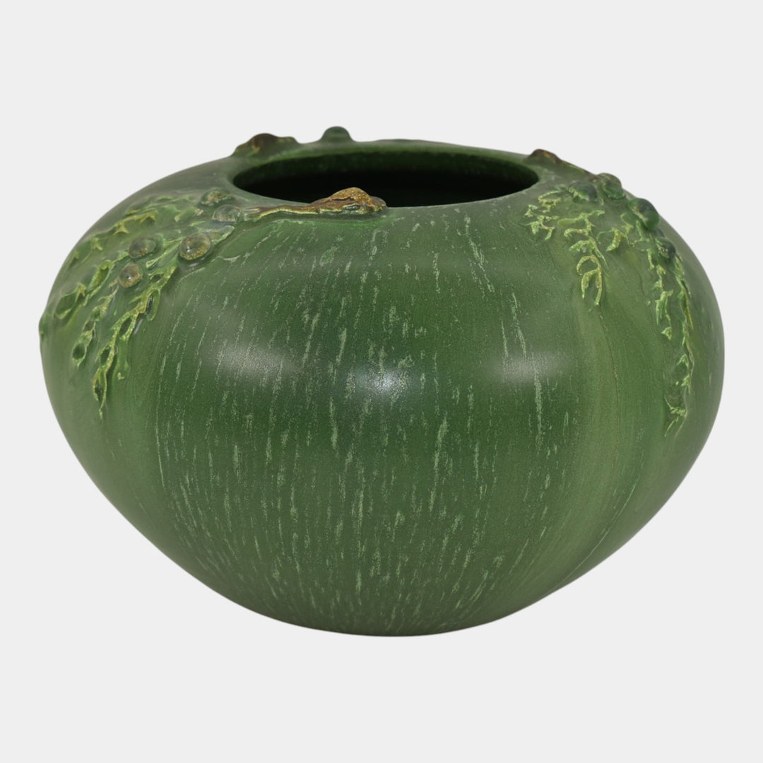 Ephraim Faience Experimental 2006 Hand Made Pottery Juniper Green Ceramic Vase