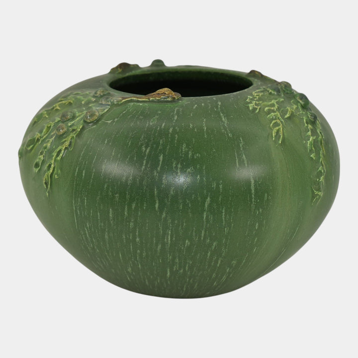 Ephraim Faience Experimental 2006 Hand Made Pottery Juniper Green Ceramic Vase