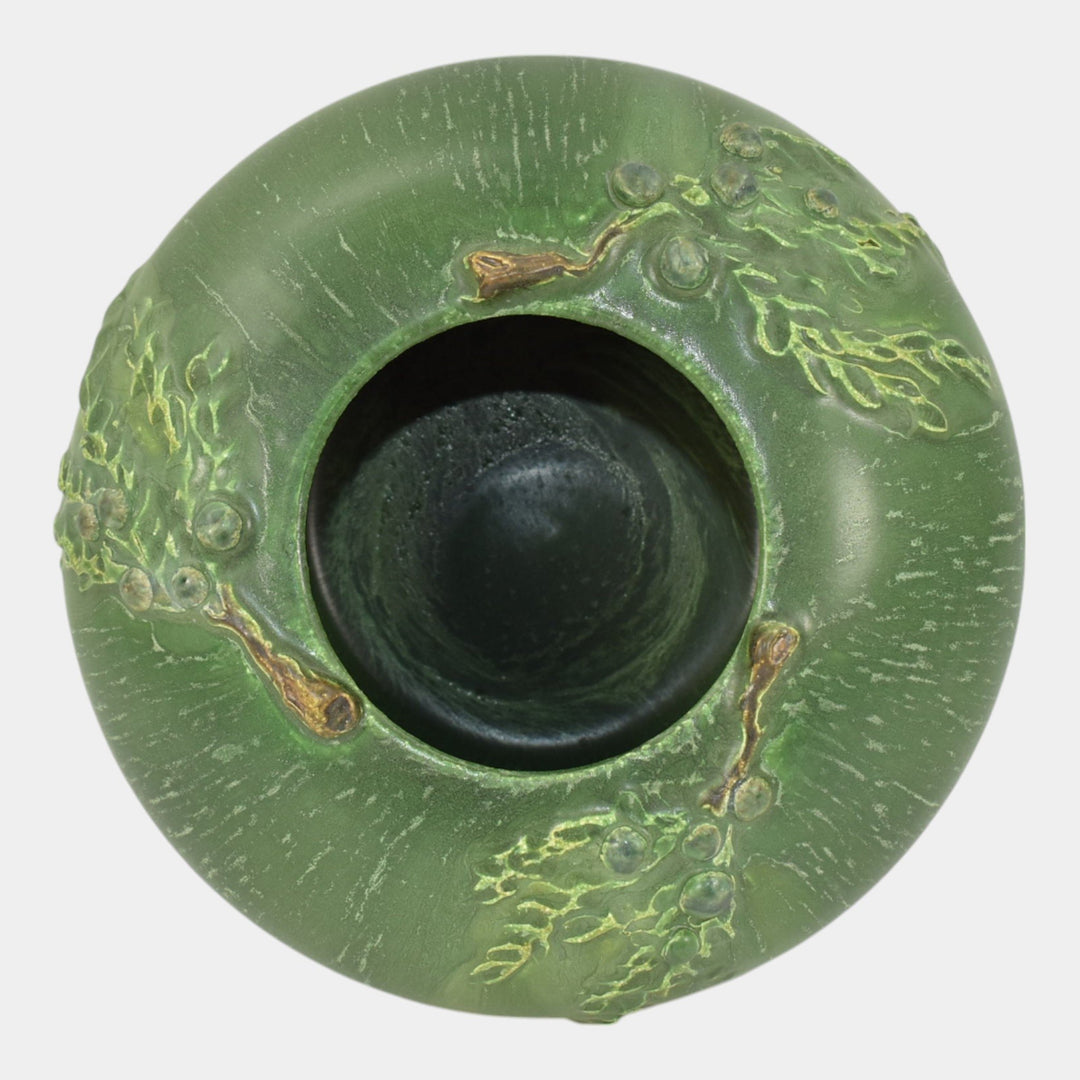 Ephraim Faience Experimental 2006 Hand Made Pottery Juniper Green Ceramic Vase