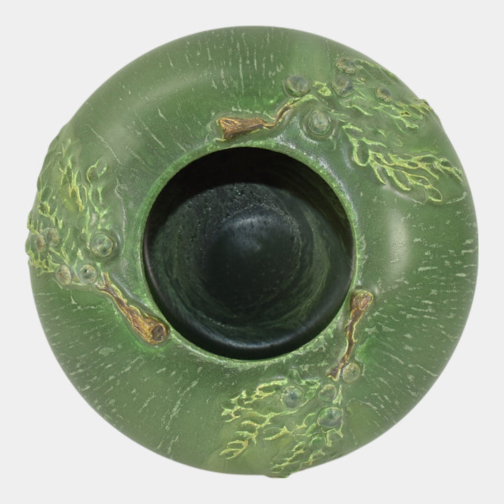 Ephraim Faience Experimental 2006 Hand Made Pottery Juniper Green Ceramic Vase