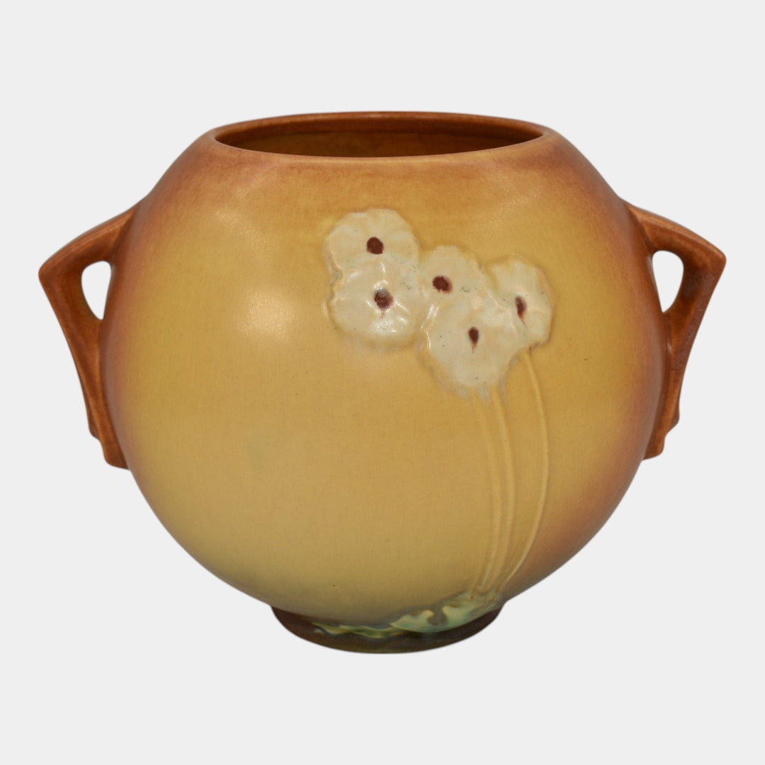 Roseville Primrose Tan 1936 Vintage Art Deco Pottery Ceramic Bowl Vase 285-6
