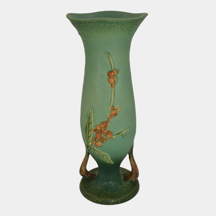 Roseville Bittersweet Green 1951 Vintage Art Pottery Tall Ceramic Vase 886-12