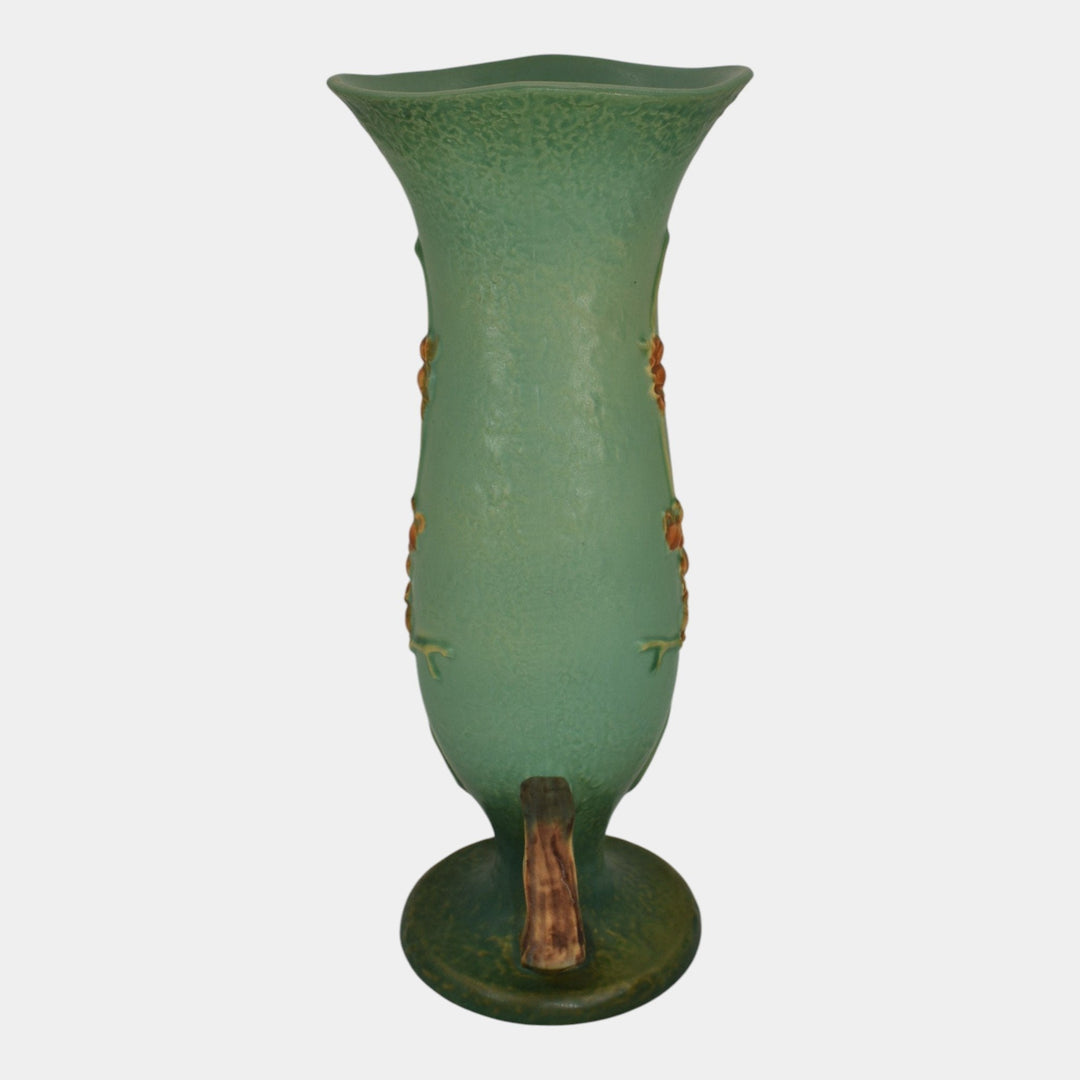 Roseville Bittersweet Green 1951 Vintage Art Pottery Tall Ceramic Vase 886-12