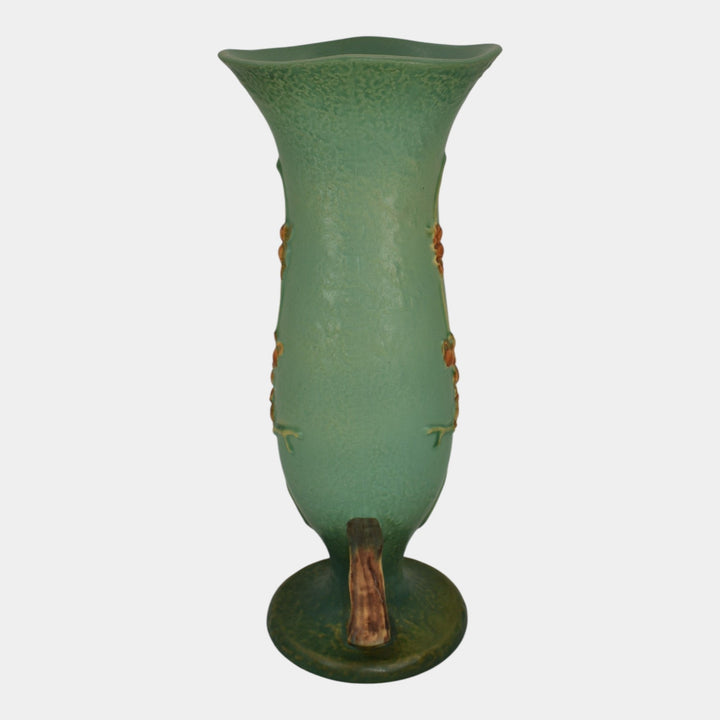 Roseville Bittersweet Green 1951 Vintage Art Pottery Tall Ceramic Vase 886-12