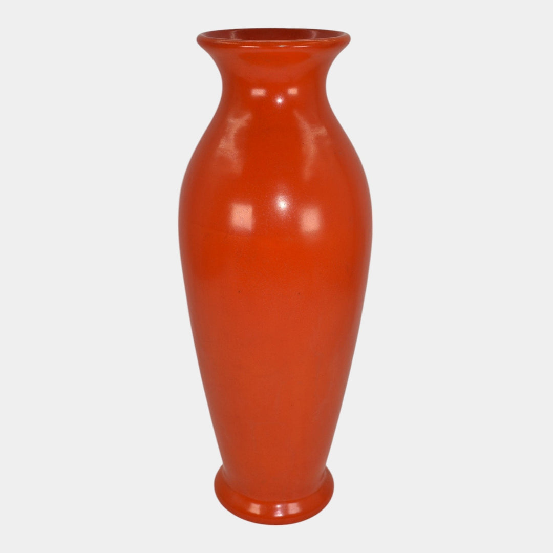 Weller Chengtu 1925-36 Vintage Art Pottery Bright Lava Red Orange Ceramic Vase