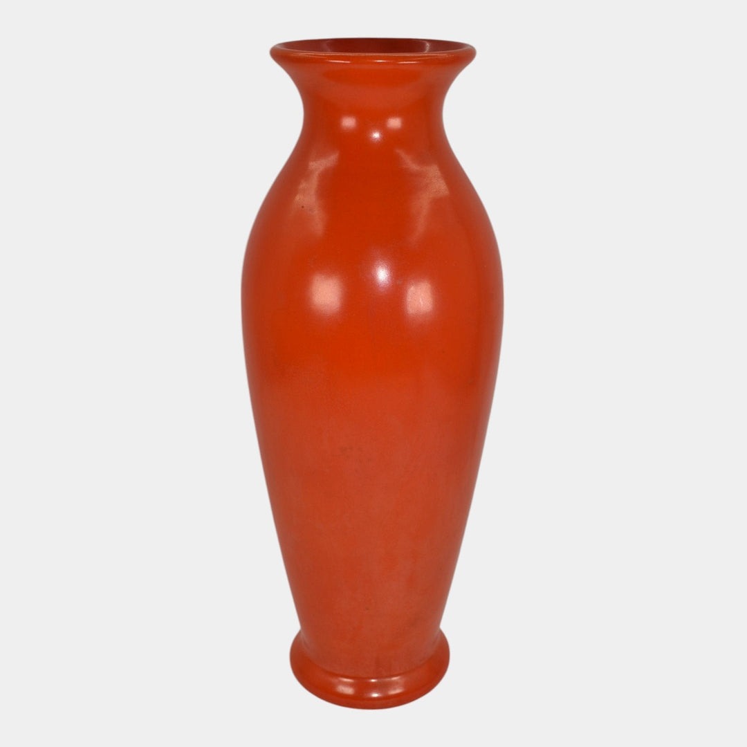 Weller Chengtu 1925-36 Vintage Art Pottery Bright Lava Red Orange Ceramic Vase