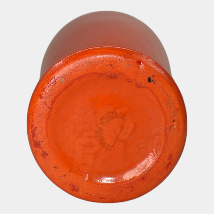 Weller Chengtu 1925-36 Vintage Art Pottery Bright Lava Red Orange Ceramic Vase