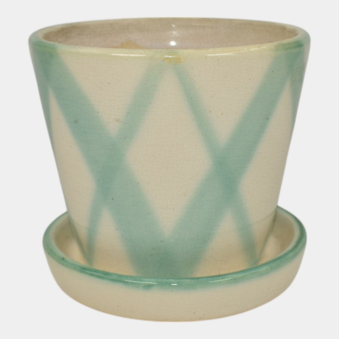 Weller 1940s Vintage Art Deco Pottery Ceramic Planter Flower Pot