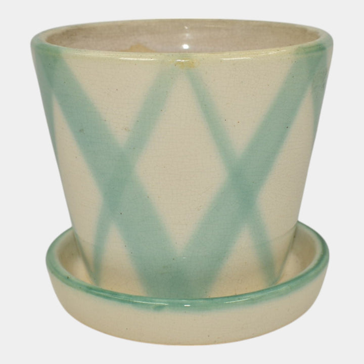 Weller 1940s Vintage Art Deco Pottery Ceramic Planter Flower Pot