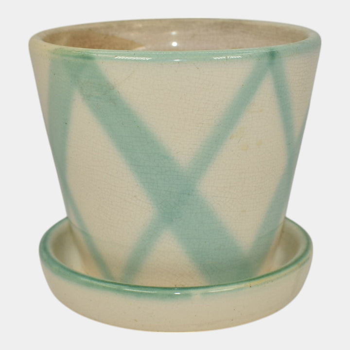 Weller 1940s Vintage Art Deco Pottery Ceramic Planter Flower Pot